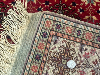 Turkish Sivas Rug 4x6, Red and Cream, Allover Design, Handmade Vintage - Nuvé