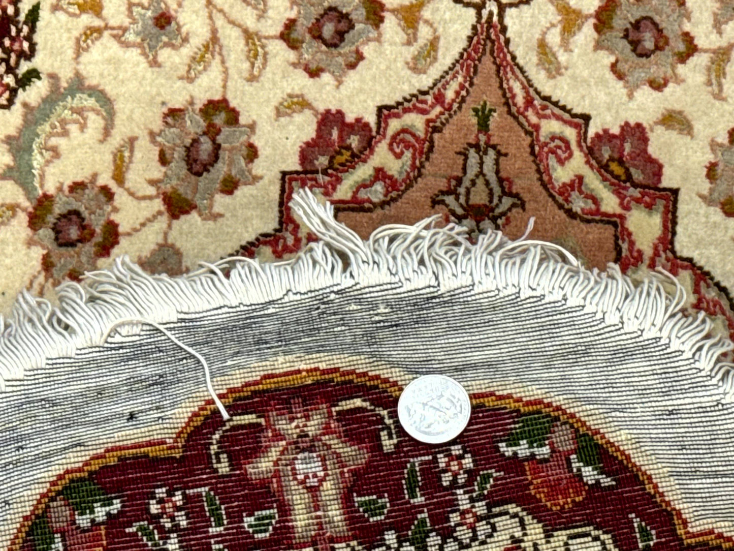 Small Oval Persian Tabriz Rug 2x4, Kork Wool and Silk Highlights, Fine 260 KPSI - Nuvé
