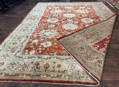 Pakistani Peshawar Rug 10x13, Burnt Orange, Large Handmade Wool Carpet - Nuvé