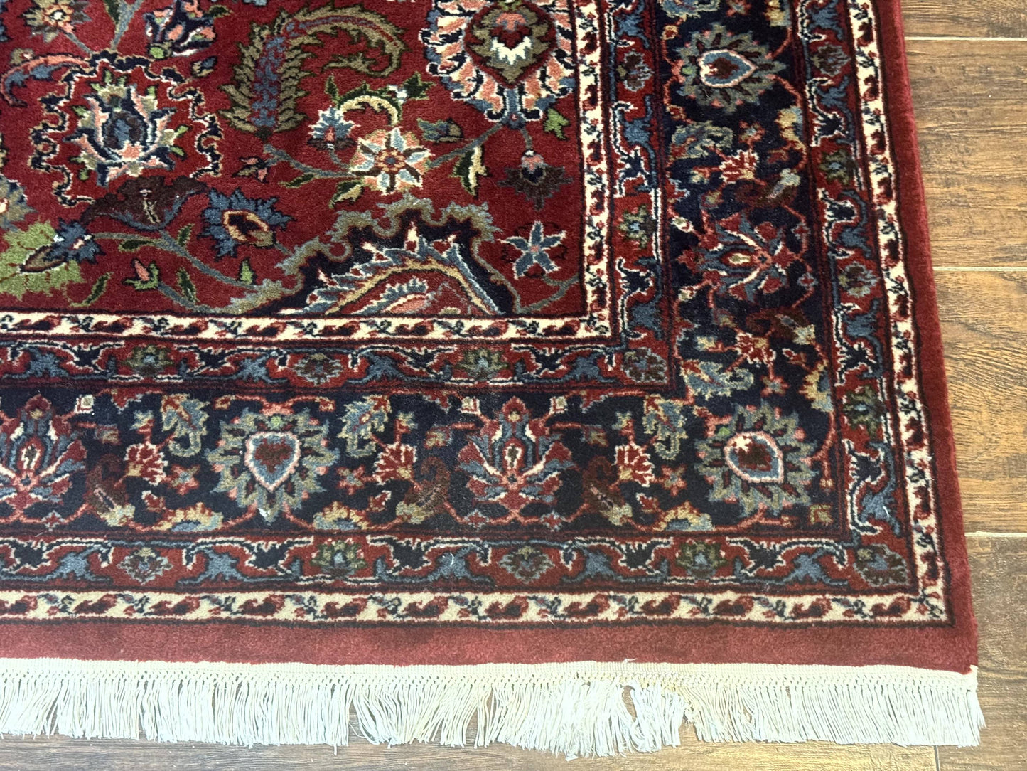 Indo Persian Rug 5x7, Vintage Traditional Floral Carpet, Burgundy and Navy Blue - Nuvé
