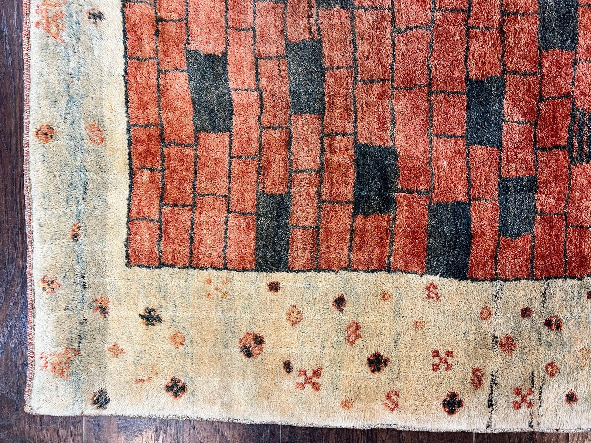 Persian Gabbeh Rug 6x8 ft, Wool Handmade Tribal Rug - Nuvé