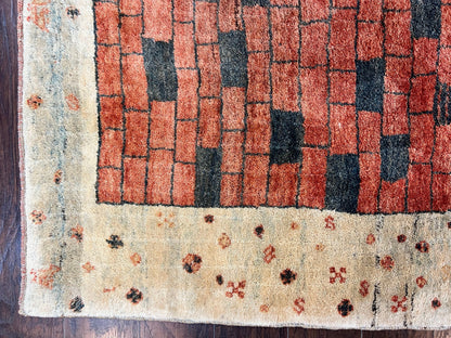 Persian Gabbeh Rug 6x8 ft, Wool Handmade Tribal Rug - Nuvé