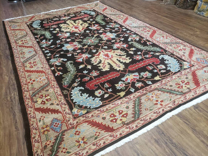 Peshawar Rug, 6x9 Rug, Hand Knotted Wool Area Rug, Black and Silver Rug, Unique Oriental Carpet, Handmade, Medium Sized Rug, Persian Rug - Nuvé