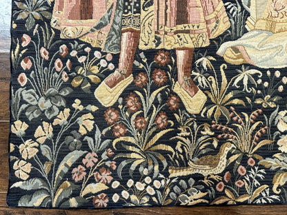Vintage Belgium Tapestry 4x5, The Concet Musicians, Green - Nuvé