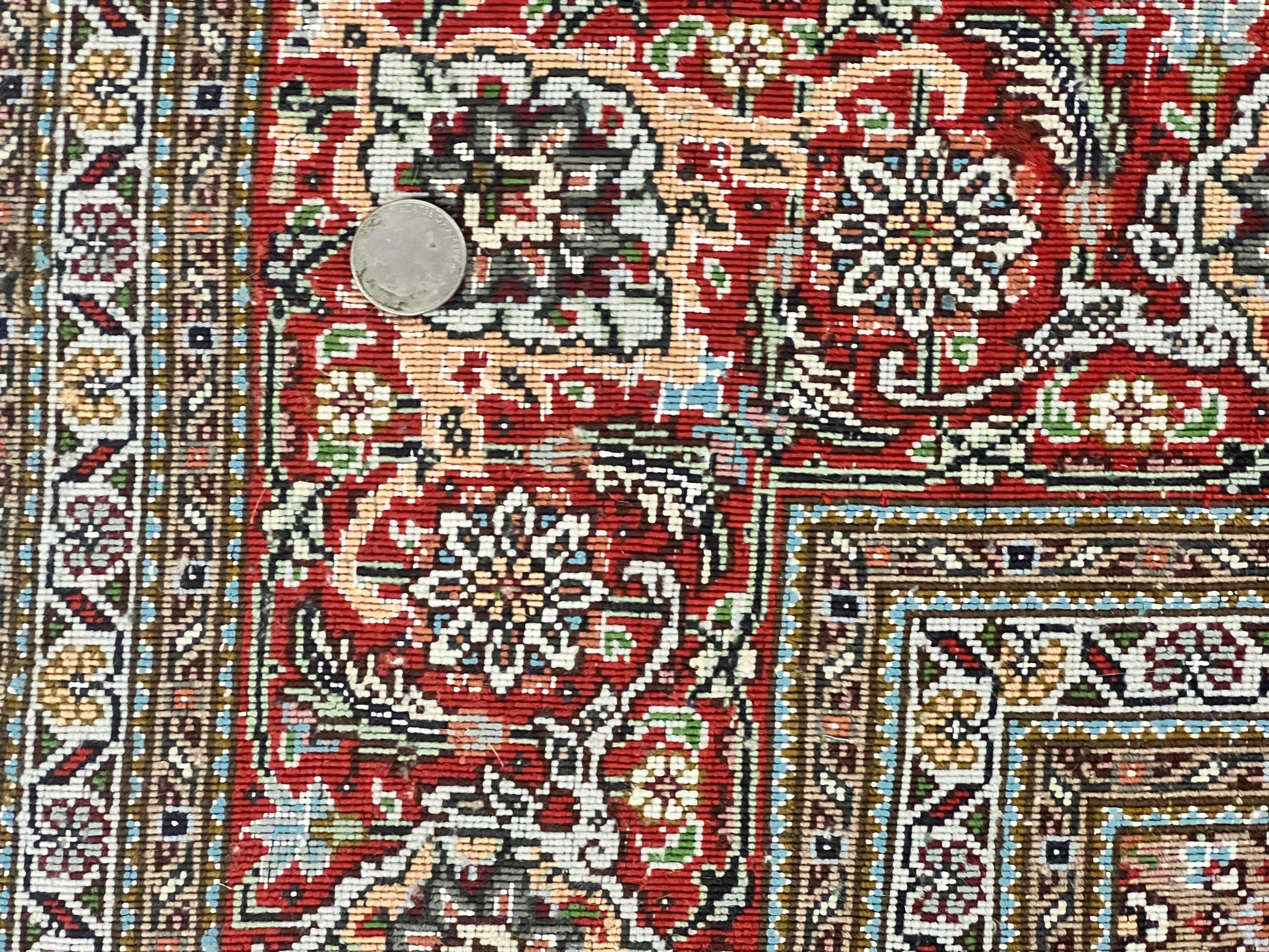 Persian Tabriz Rug 5x7, Wool with Silk Highlights, Hand Knotted Vintage Oriental Carpet, Very Fine, Herati Mahi Pattern, Black, Rare - Nuvé