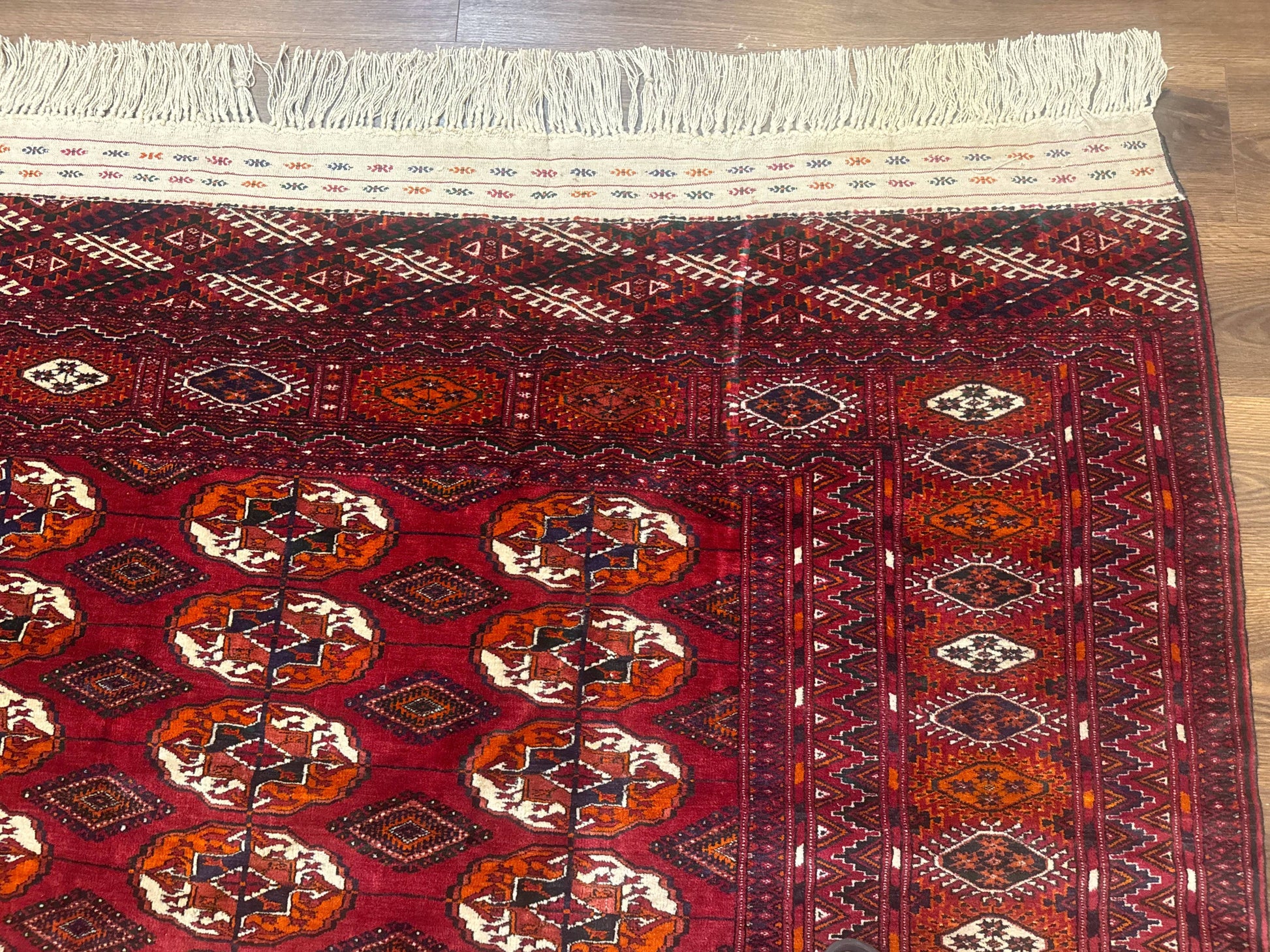 Persian Turkoman Rug 7x9, Red Tribal Carpet - Nuvé