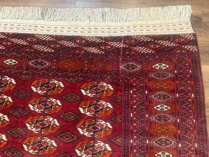 Persian Turkoman Rug 7x9, Red Tribal Carpet - Nuvé