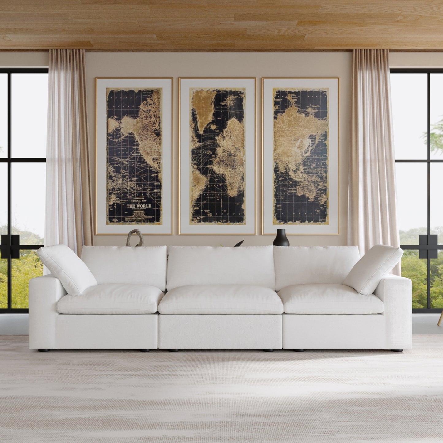 Nuvé® Solace Modular Bouclé Cloud Sofa - Snow White - 3-Seater Sofa - Nuvé
