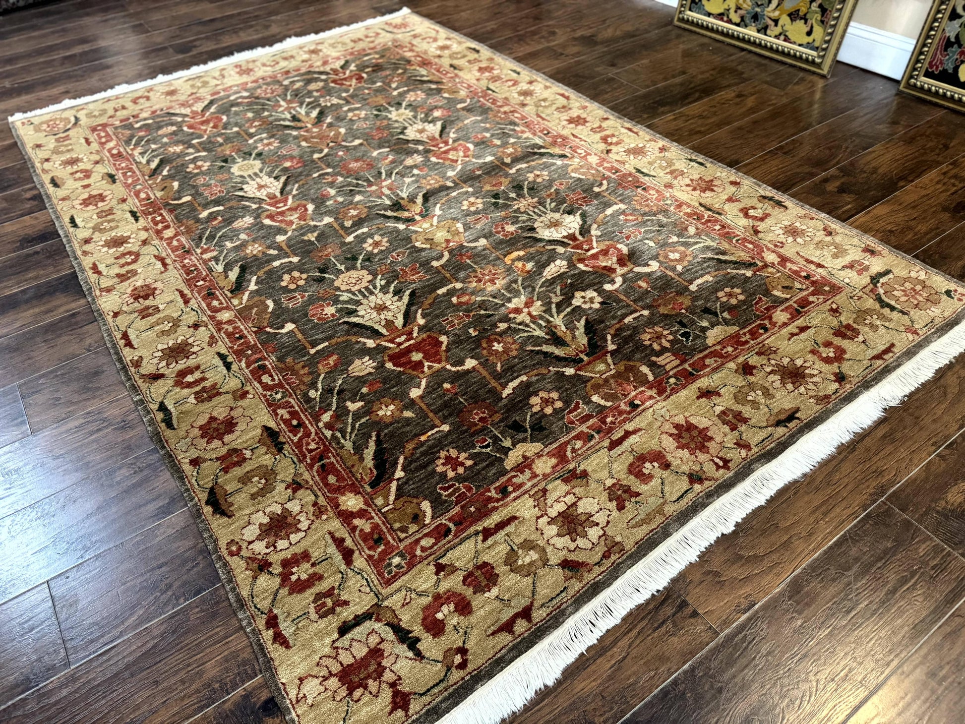 Pak Persian Mahal Rug 6x9, Floral Handmade Wool Traditional Oriental Carpet - Nuvé