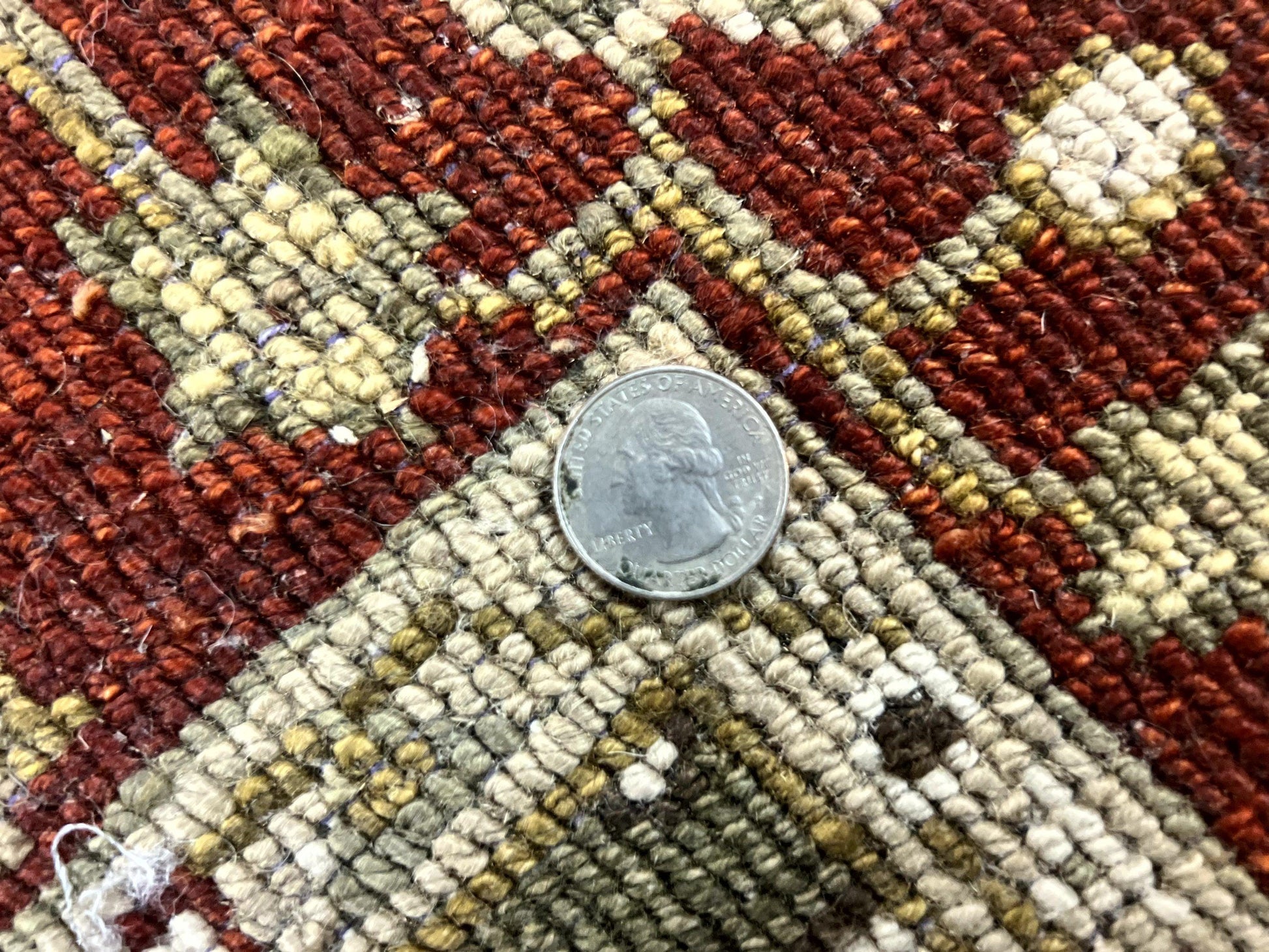 Indo Oushak Rug 4x6, Green and Maroon, Vintage Wool Floral Rug, Indian Agra Rug - Nuvé