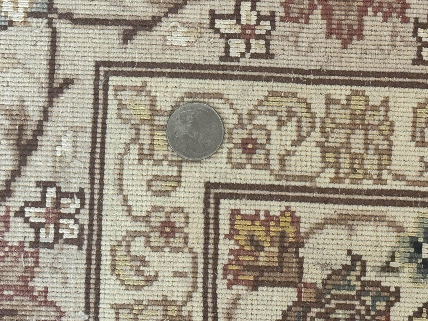 Pak Persian Rug 4x6, Floral Medallion, Beige, Wool and Silk Highlights, Vintage Handmade Rug - Nuvé