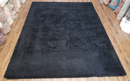 Black Shag Rug 8x10, Savafieh Milan Fluffy Black Carpet, Room Sized Shag Rug, Modern Contemporary Rug, Soft Living Room Rug, Bedroom Rug - Nuvé