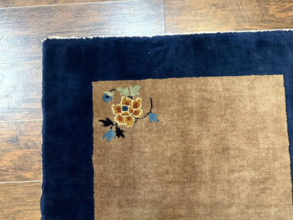 Chinese Rug 3x5, Antique Peking Art Deco Carpet, Simple Design - Nuvé