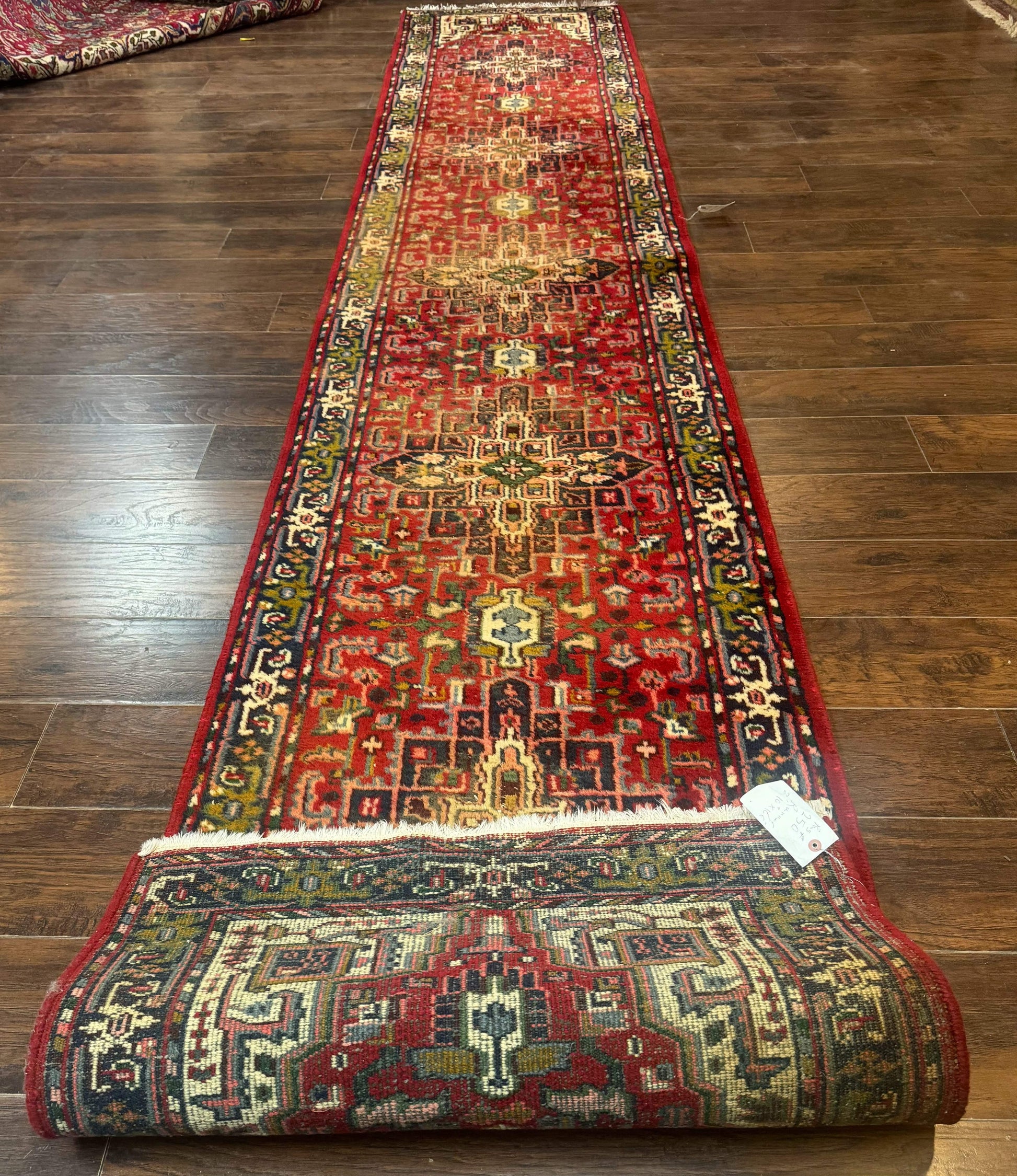 Indo Persian Heriz Runner Rug 3 x 17, Geometric Long Runner Carpet for Hallway, Medallions, Wool Runner Rug 3x17 - Nuvé