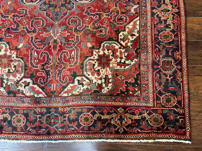 Persian Heriz Rug 6.6 x 9, Geometric Wool Persian Carpet - Nuvé
