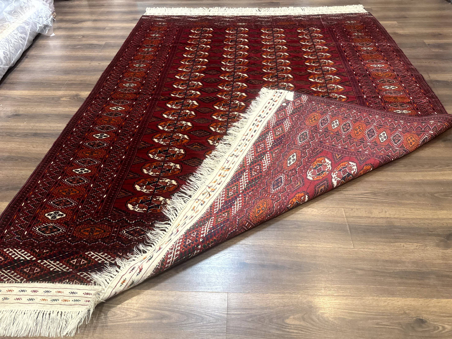 Persian Turkoman Rug 7x9, Red Tribal Carpet - Nuvé