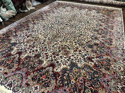 Karastan Rug #742 Floral Kirman 8.8 x 12, Wool Pile, Vintage Original Series, Rare - Nuvé