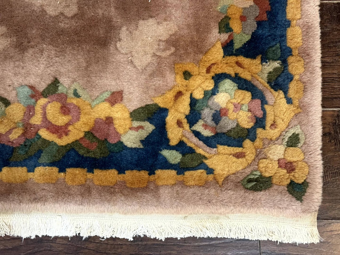 Chinese Wool Rug 3x5, Vintage 90 Line Carpet, Small Art Deco Rug - Nuvé