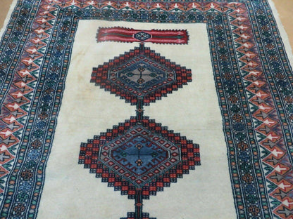 4' X 6' Vintage Handmade Bokhara Turkoman Pakistan Wool Rug Carpet Nice - Nuvé
