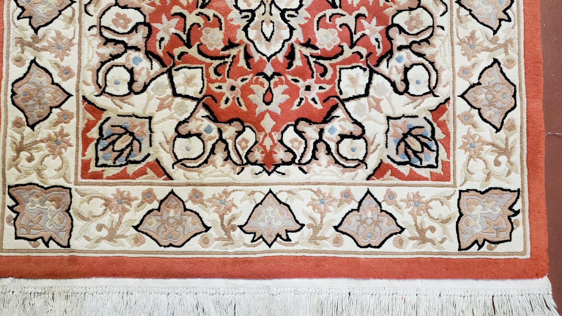 3x5 Red Chinese Plush Rug, Hand Knotted Soft Wool Carpet, Medallion Rug, Fine Vintage Rug, 120 Line, Small Area Rug - Nuvé