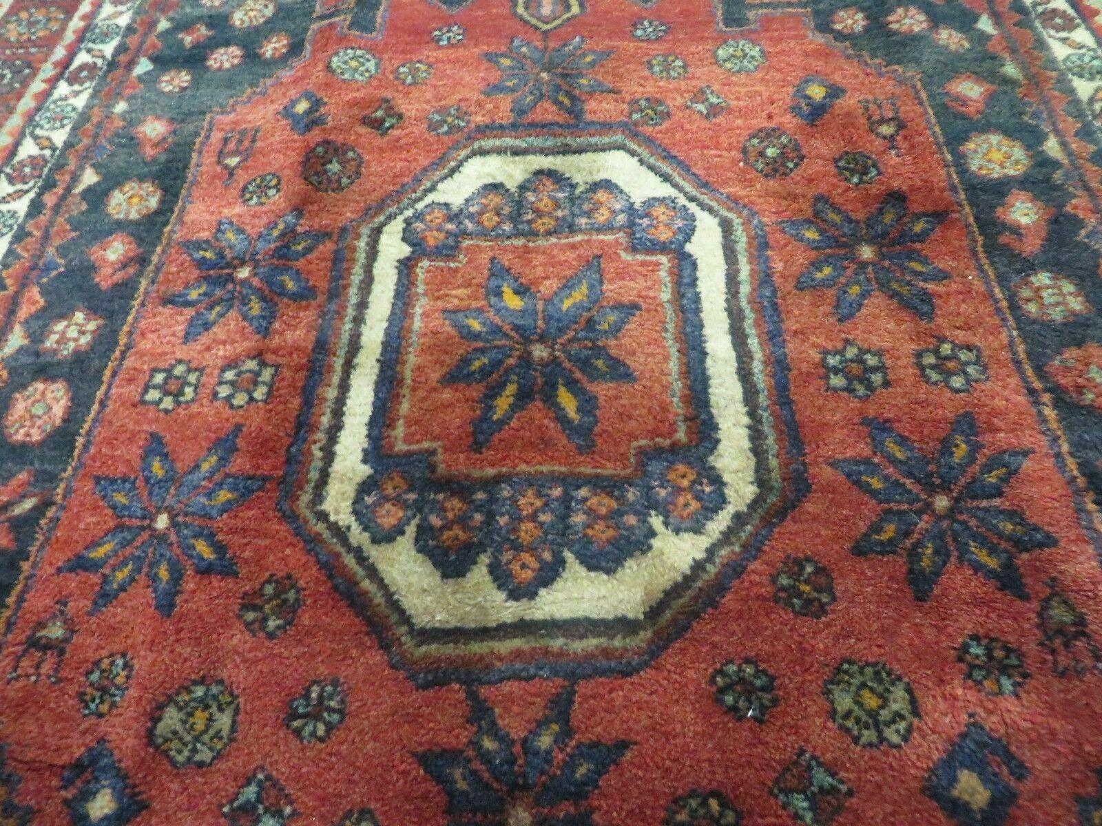 4' X 9' Antique Handmade Turkish Tribal Oriental Geometric Wool Rug # 605 - Nuvé
