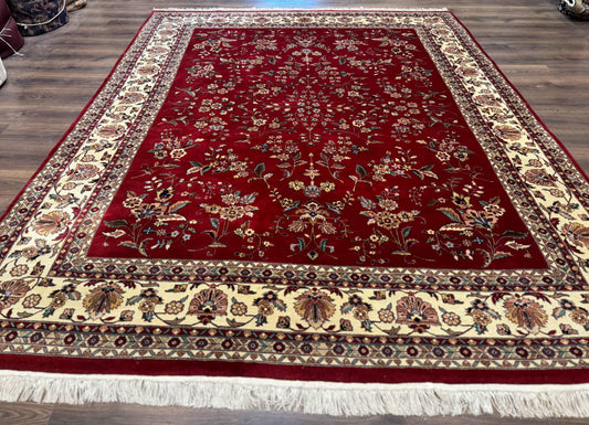 Indo Persian Rug 8x10, Red and Cream, Floral, Pande Cameron - Nuvé