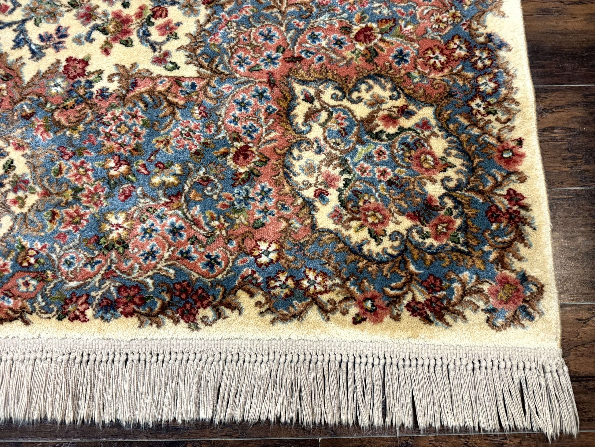 8.8 x 12 Karastan Rug #788 Ivory Kirman, Wool Vintage Original 700 Series - Nuvé