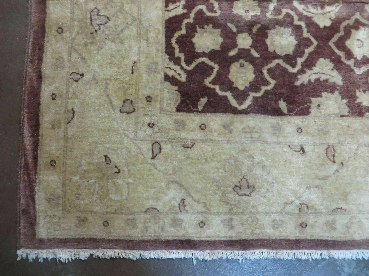 7' X 10' Vintage Fine Handmade Pakistan Peshawar Chobi Floral Wool Rug Vegy Dye