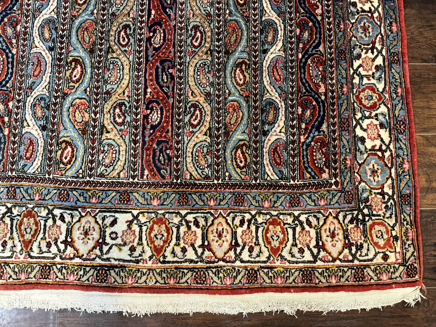 Persian Qum Rug 4x7, Striped Paisley Boteh Design - Nuvé