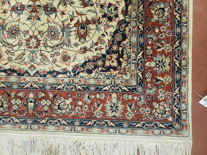 4' X 6' Handmade Ultra Fine Chinese Floral Oriental Wool Rug Hand Knotted Beige - Nuvé