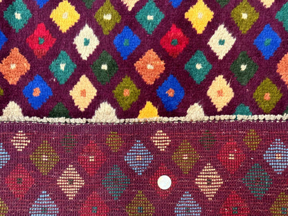Balouch Rug 3x5, Afghan Rug, Purple-Maroon, Multicolor, Tribal Rug - Nuvé