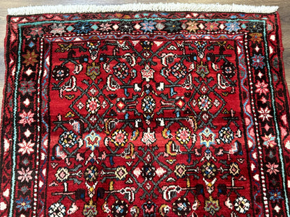 Red Persian Rug 4x7, Village Rug, Wool Vintage Carpet - Nuvé