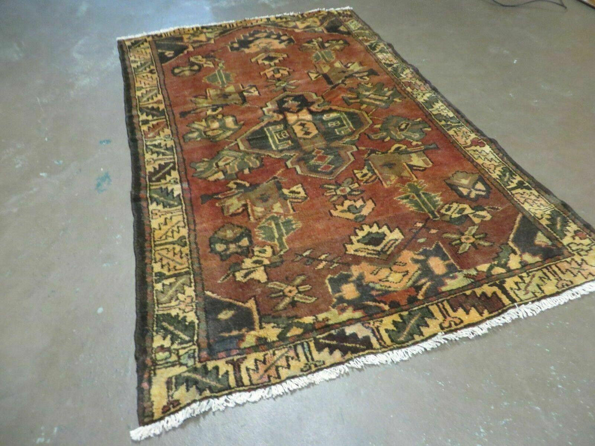 4' X 6' Antique 1920 Handmade Turkish Wool Rug Veg Dye Nice