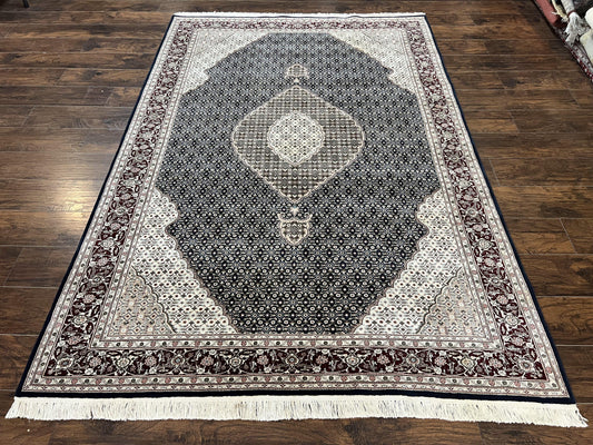 Sino Persian Rug 6x9, Herati Pattern, Vintage Handmade Hand Knotted Wool Oriental Carpet, Fine 6 x 9 Rug, Traditional Rug, Dark Blue Rug - Nuvé