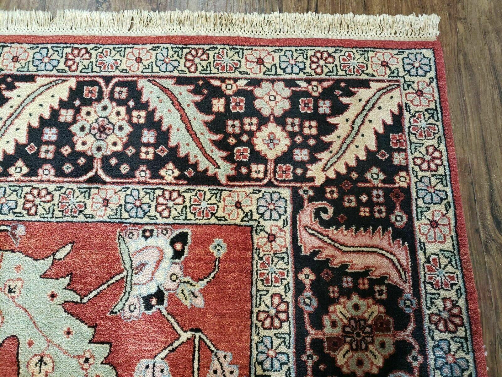 10' X 14' Vintage Hand Made Turkish Wool Rug Carpet Red Black Hand Knotted Nice - Nuvé