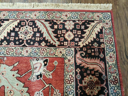10' X 14' Vintage Hand Made Turkish Wool Rug Carpet Red Black Hand Knotted Nice - Nuvé