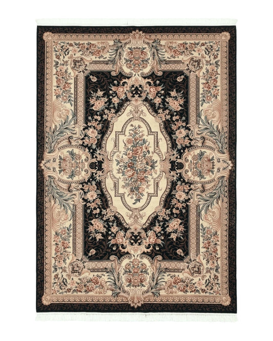 Aubusson Rug 6x9, European Design, Fine 170 KPSI, Elegant Carpet
