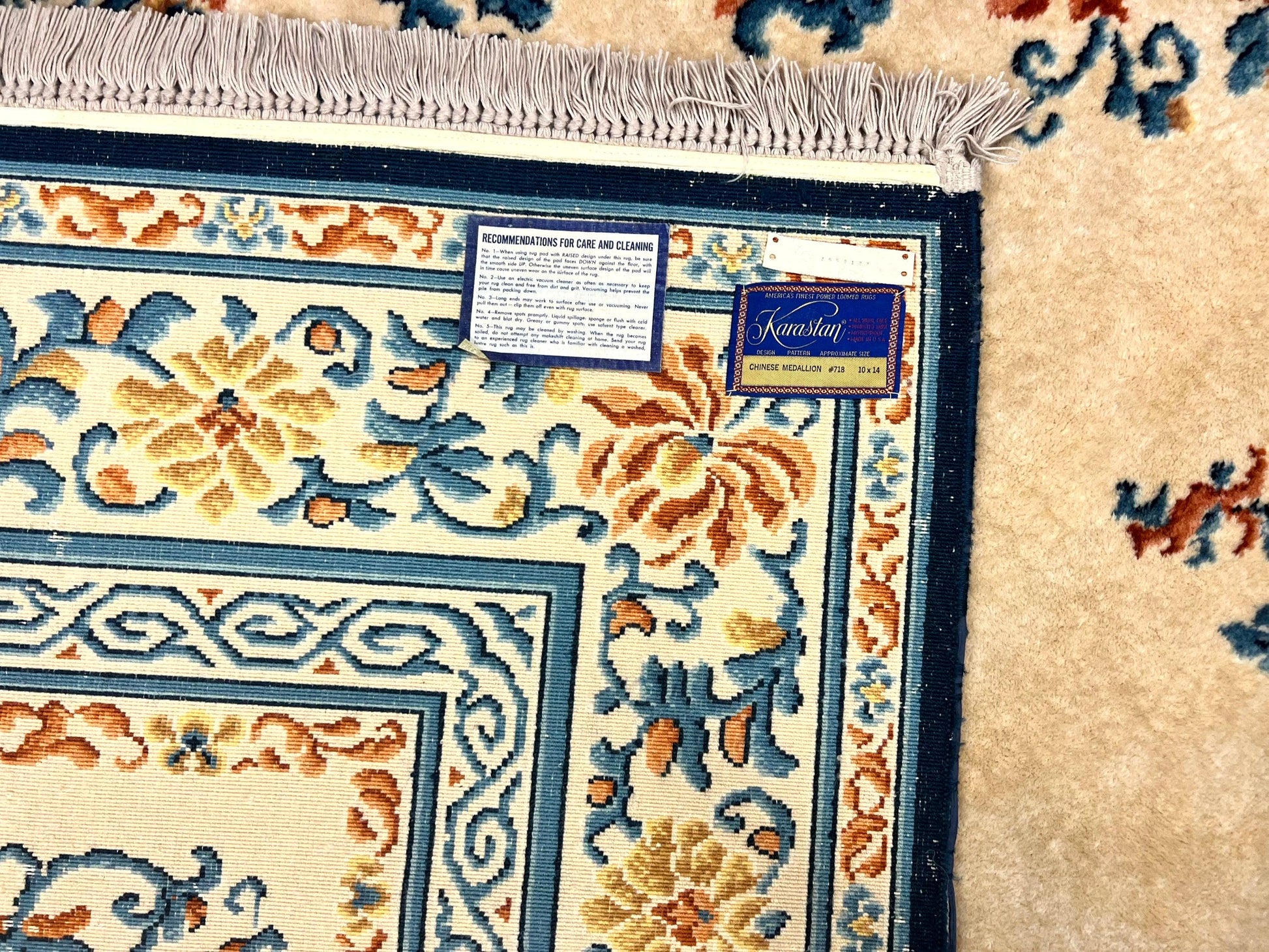 Karastan Rug 10x14 Chinese #718, Vintage Original 700 Series Wool Pile Karastan Carpet, Asian Oriental Rug, Rare - Nuvé