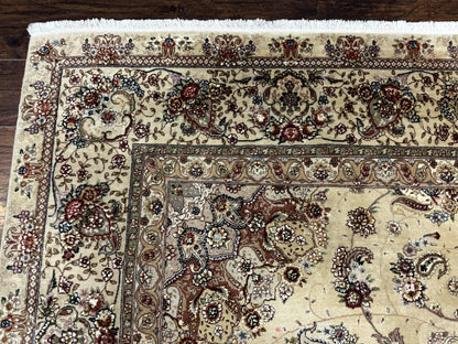 Sino Persian Rug 8x10, Wool and Silk Highlights, 290 KPSI, Floral Medallion - Nuvé