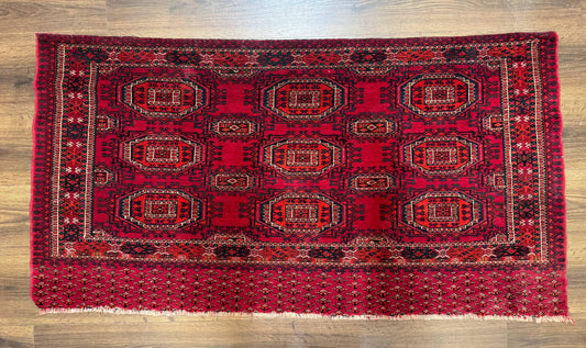 Antique Turkoman Salor Rug, Turkoman Textile, Fine 400 KPSI, Red, Persian Tribal Rug - Nuvé