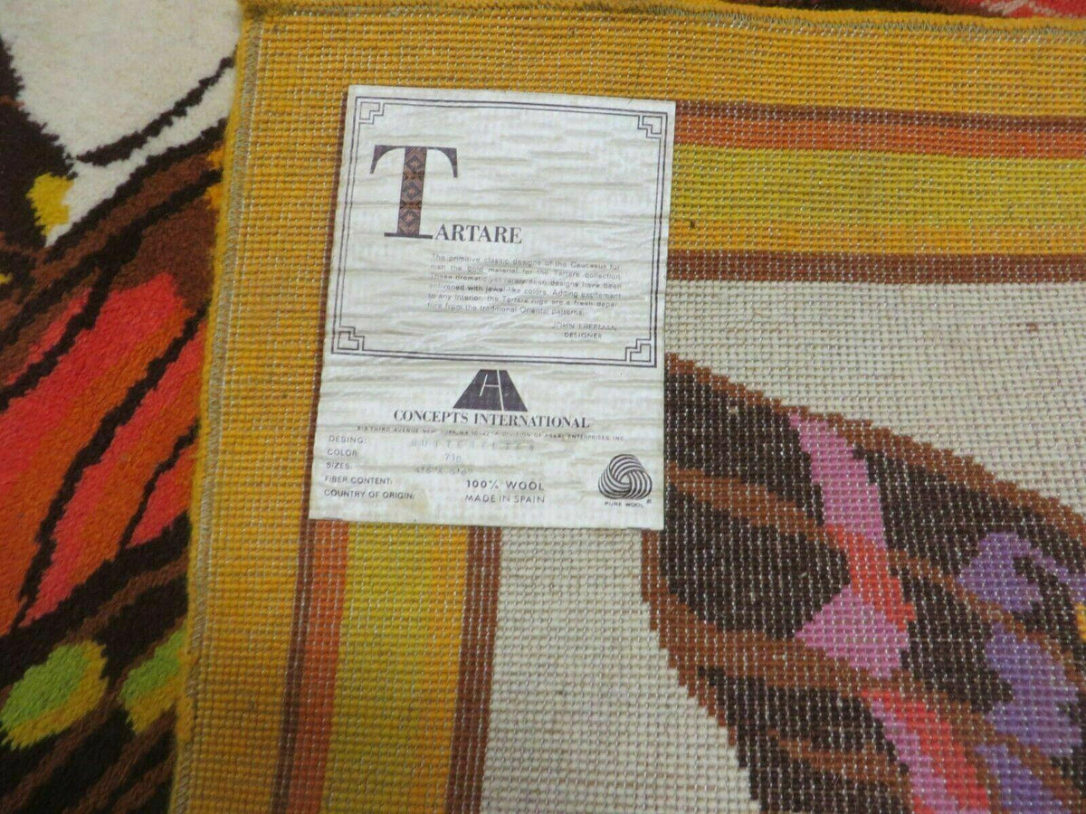 4' X 6' Tartare Modern Hand Knotted Spainsh Wool Rug Butterfly Getting Wings Nice