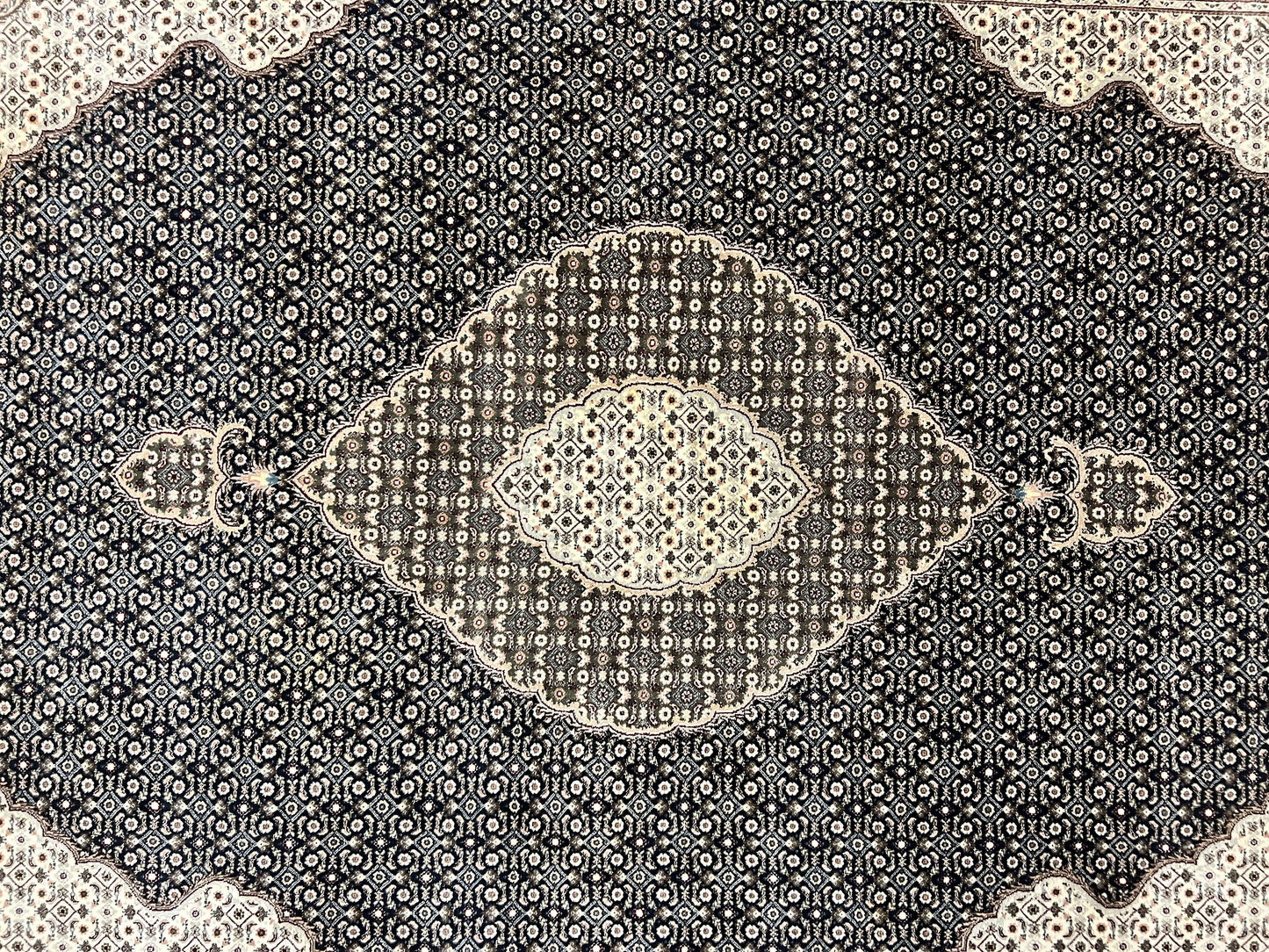 Sino Persian Rug 6x9, Herati Pattern, Vintage Handmade Hand Knotted Wool Oriental Carpet, Fine 6 x 9 Rug, Traditional Rug, Dark Blue Rug - Nuvé