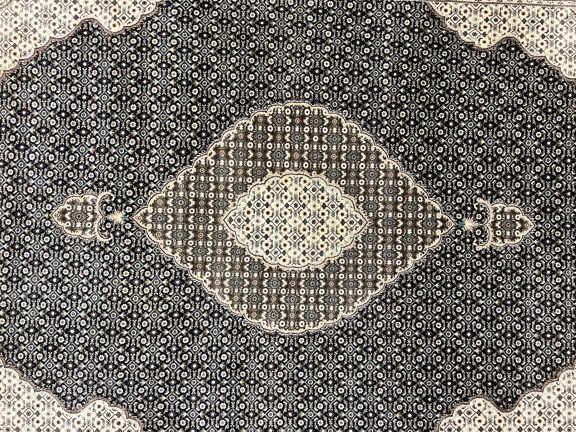 Sino Persian Rug 6x9, Herati Pattern, Vintage Handmade Hand Knotted Wool Oriental Carpet, Fine 6 x 9 Rug, Traditional Rug, Dark Blue Rug - Nuvé