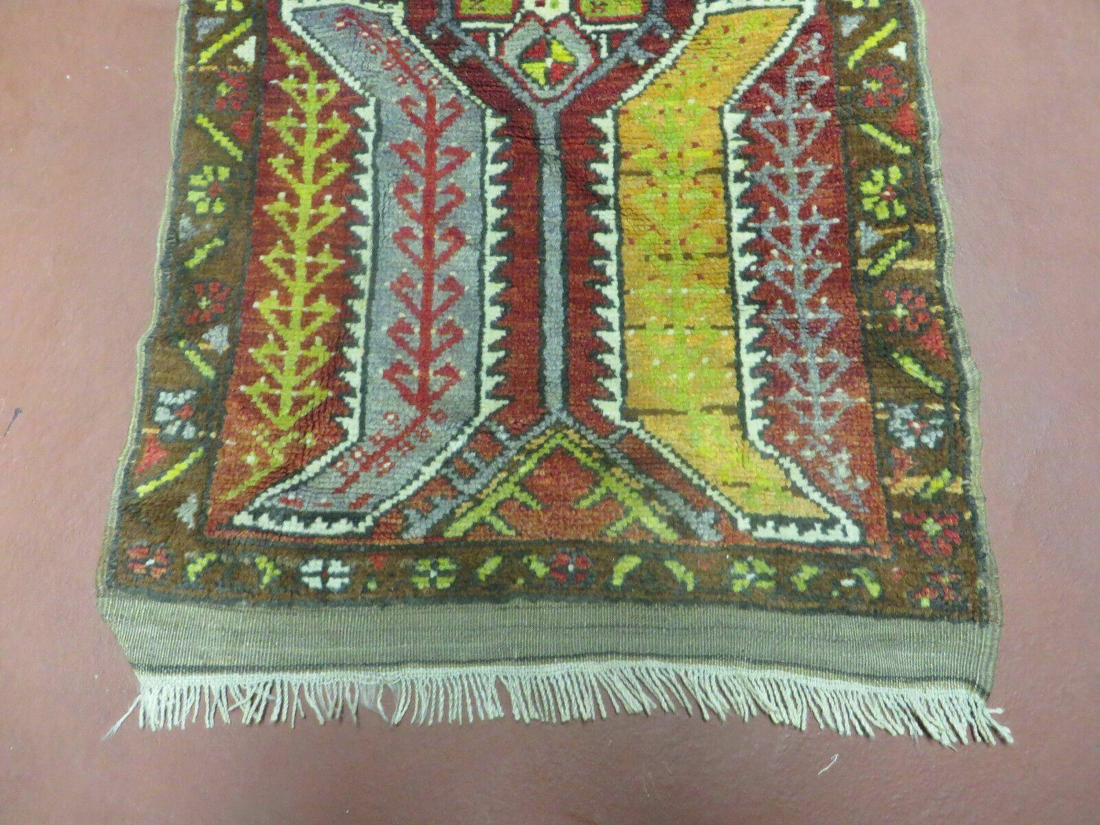 Small Turkish Yastik Rug 1.9 x 2.10, Antique Handmade Oushak Carpet - Nuvé