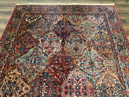 Karastan Rug 5.9 x 9, Multicolor Panel Kirman Rug #717, Wool Original Karastan Collection 700 Series - Nuvé