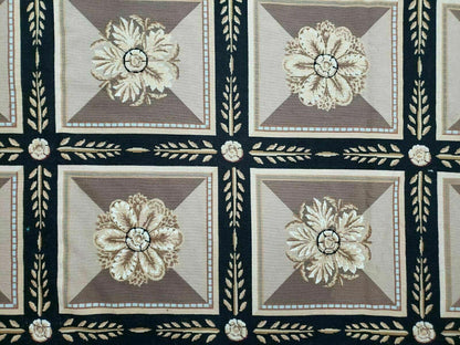 9' X 12' Handmade English Aubusson Savonnerie Design Needlepoint Wool Rug Nice
