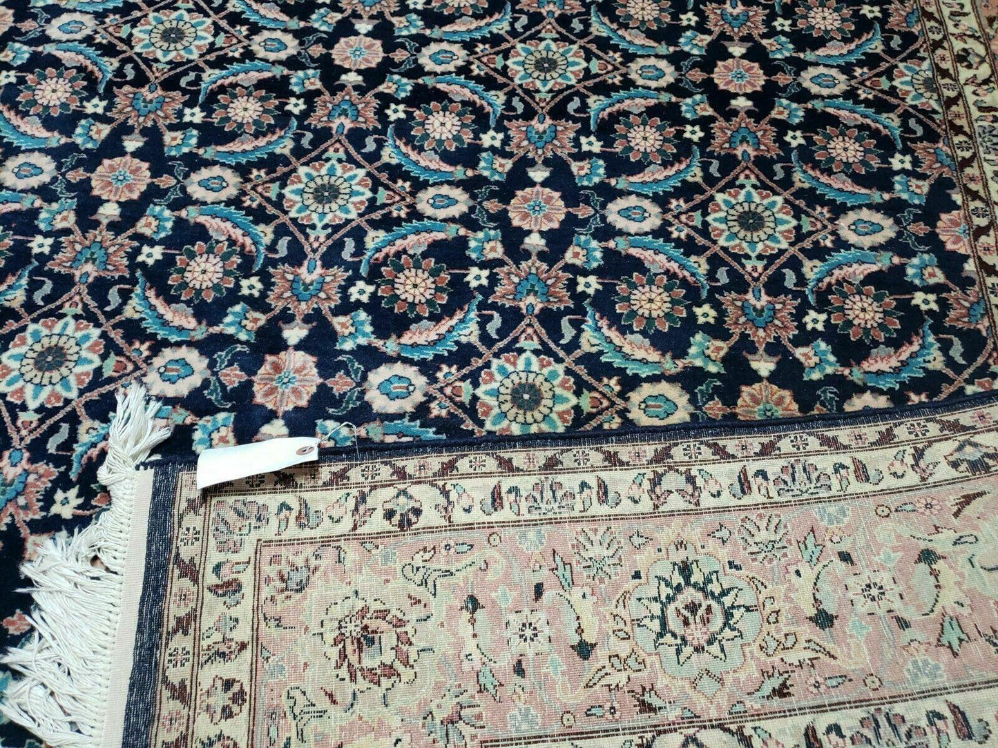 6' X 6' Gorgeous Handmade India Floral Oriental Wool Rug Square Blue Carpet Wow - Nuvé