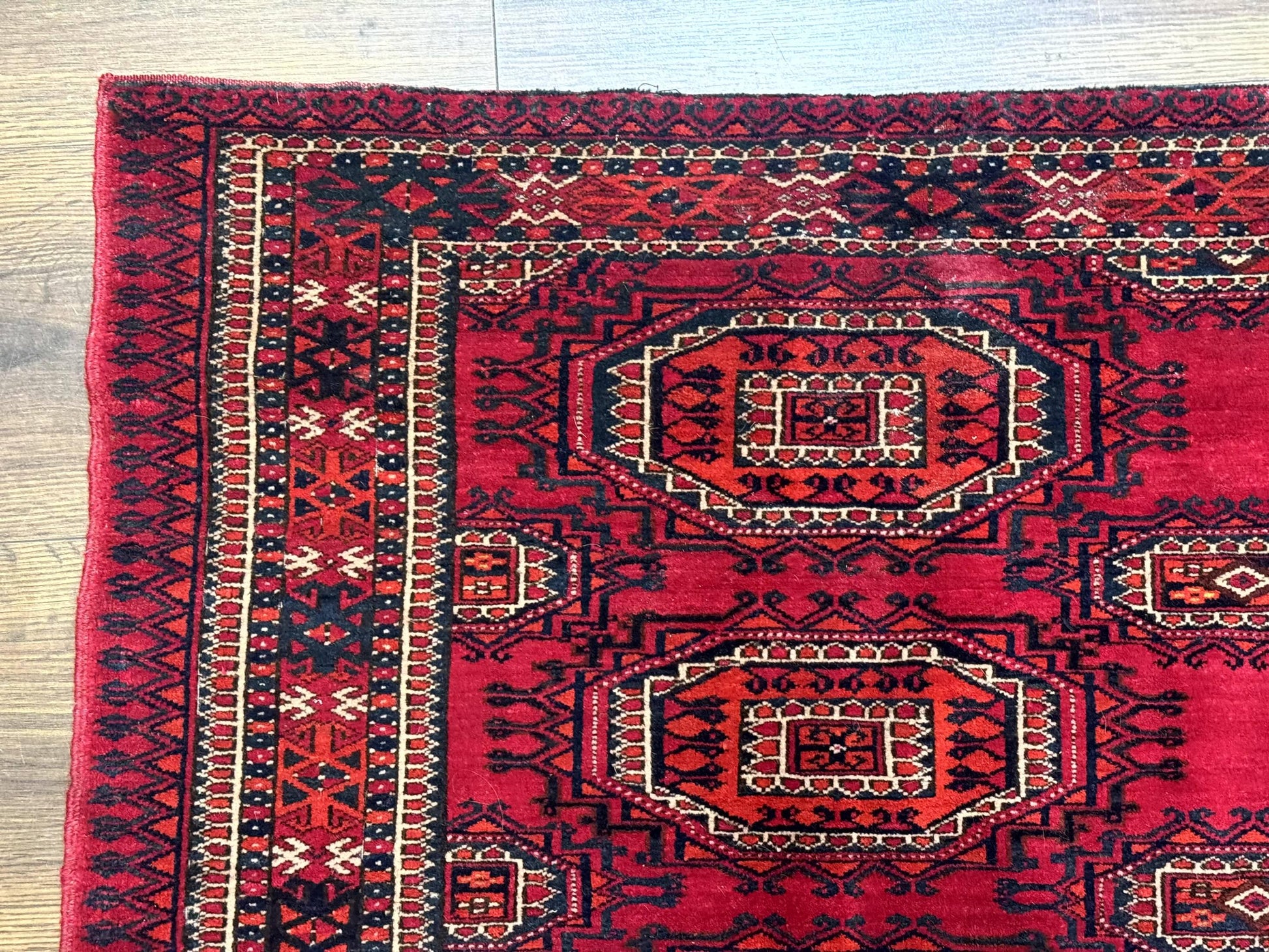 Antique Turkoman Salor Rug, Turkoman Textile, Fine 400 KPSI, Red, Persian Tribal Rug - Nuvé