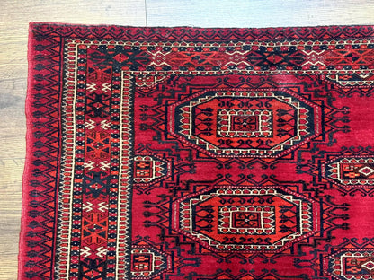 Antique Turkoman Salor Rug, Turkoman Textile, Fine 400 KPSI, Red, Persian Tribal Rug - Nuvé