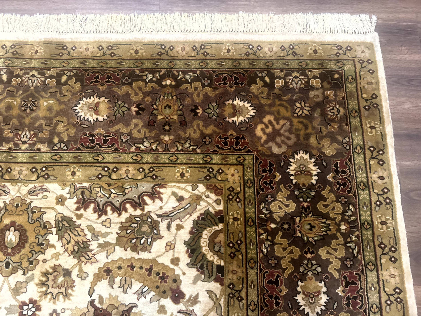 Indo Persian Mahal Rug 8x10, Floral Traditional Wool Oriental Carpet - Nuvé